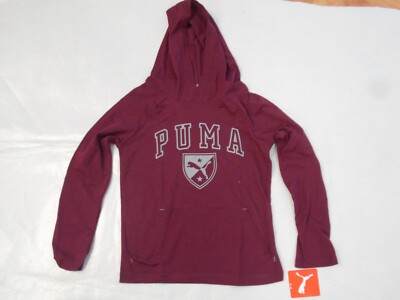 Girls Puma Wine Long Sleeve Hoodie Sizes 8 - 18/20