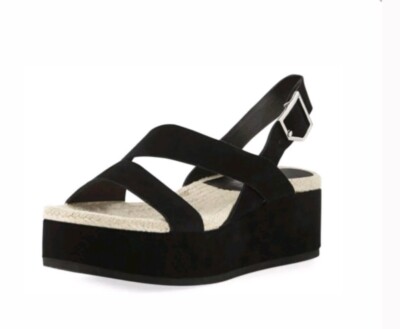 Rag & Bone Megan Black Suede Platform Sandals Size 9.5