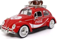 1966 VW Beetle w/ Bottle on Top Rack - Coca Cola Diecast 1:24 Scale Model
