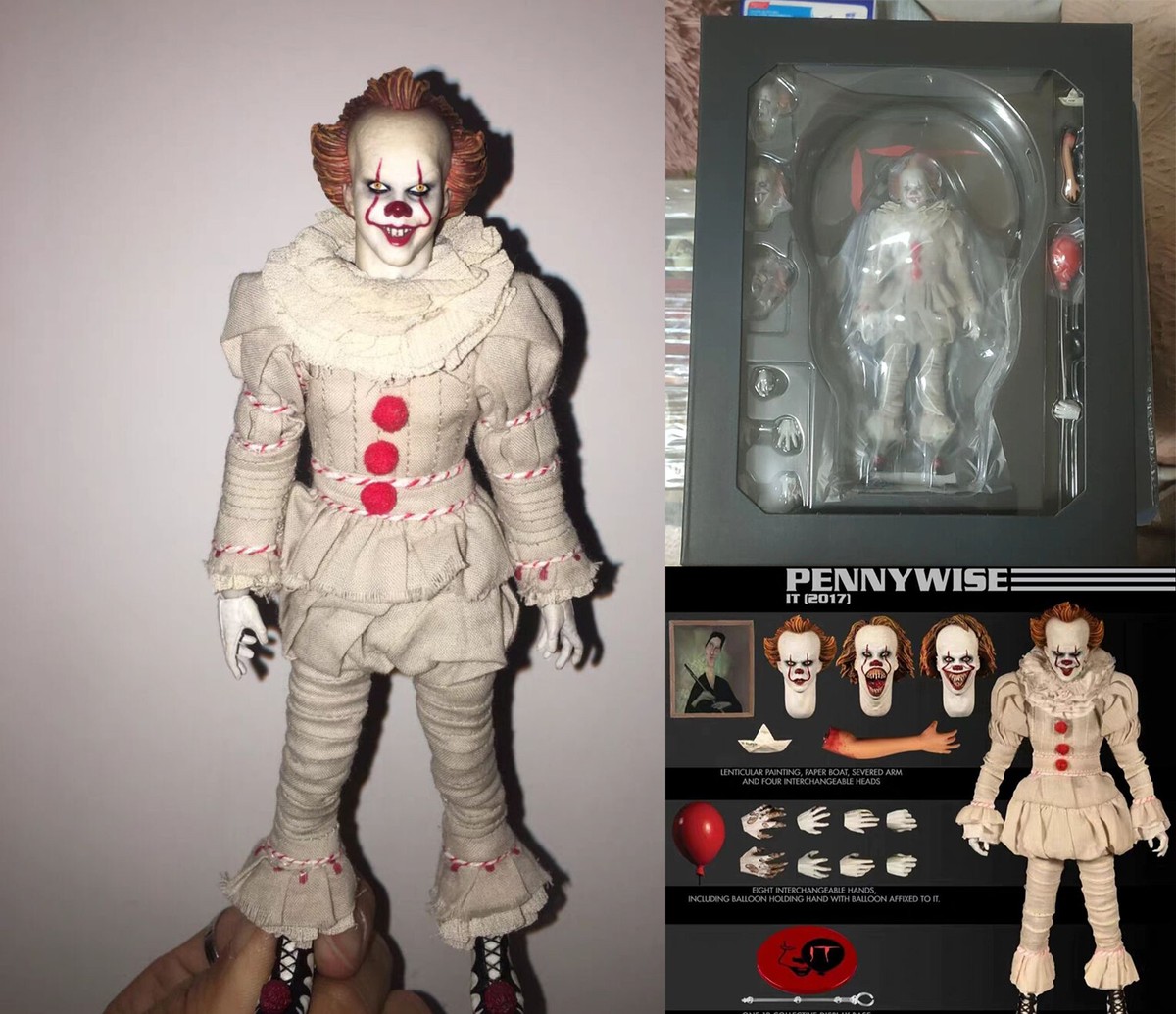 MEZCO 1/12 IT Clown Action Figure Model In Stock NEW | eBay