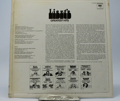 Liszt's Greatest Hits Liszt Leonard Bernstein André Watts Eugene Ormandy M 30306 - Picture 2 of 12