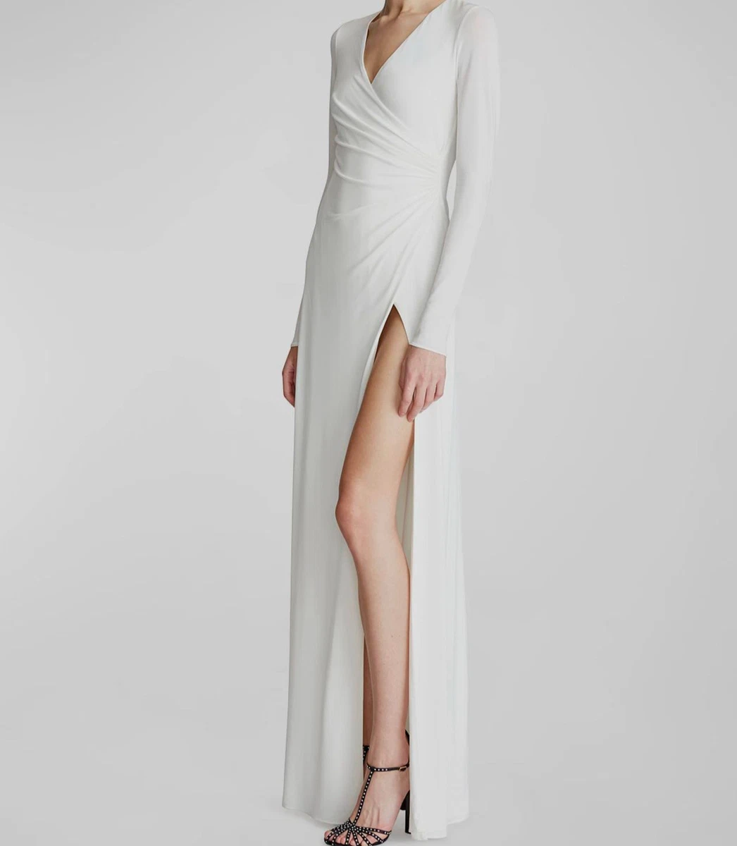 Halston white gown sale
