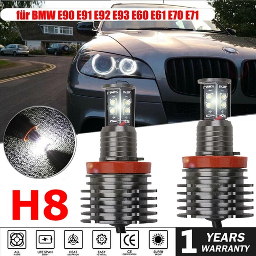2x H8 Angel Eyes Ringe Standlicht Für BMW E81 E82 E88 E90 E91 E92 E60 E63 E70 - Bild 2 von 13