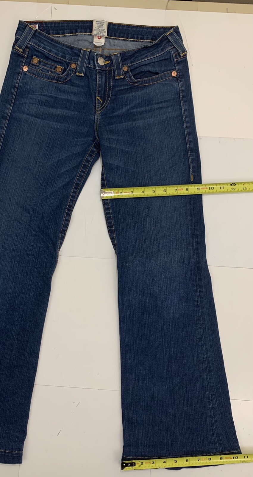 True Religion Claire Flare Boot Cut Blue Denim Jeans Women's Size 29 Made in USA thumbnail 3