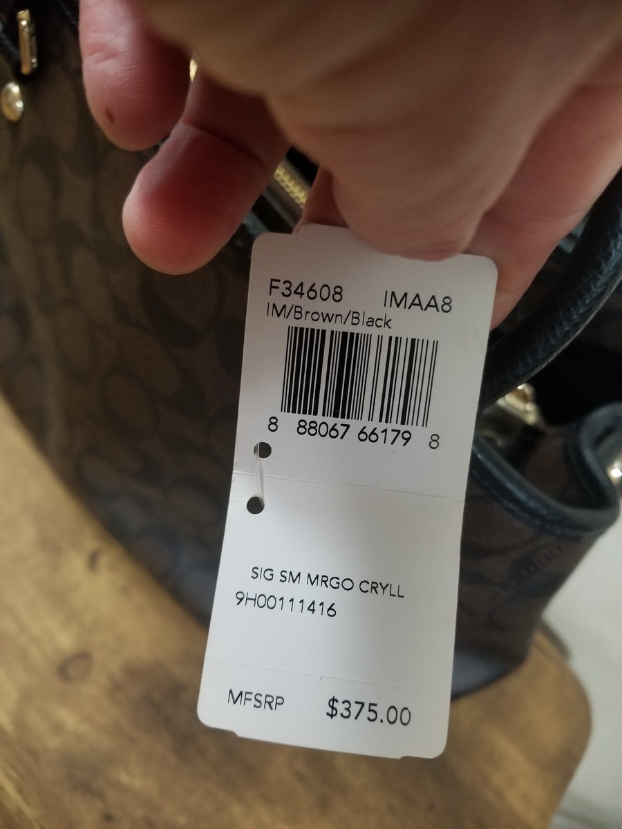 NEW COACH Brown Signature Handbag Crossbody Purse~F34608 $375.00 