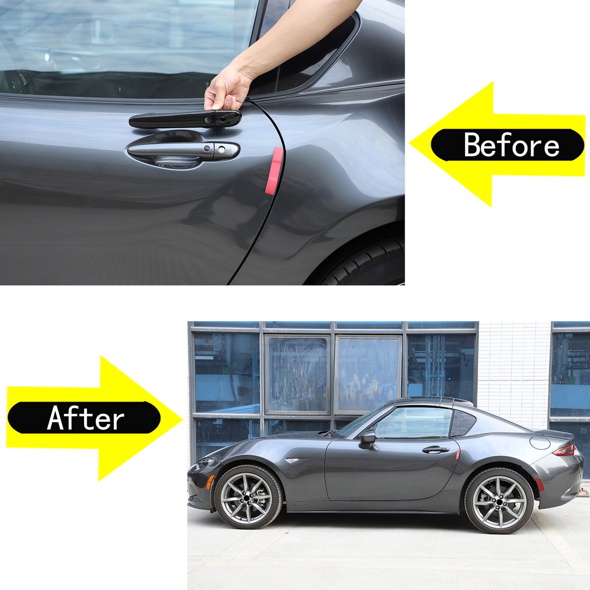 Glossy Black ABS Side Smart Door Handle Cover Trim For Mazda MX-5