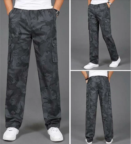 Herren Freizeit Locker Oversize Lange Hose Militär Kampf Cargohose Camouflage - Bild 6 von 18