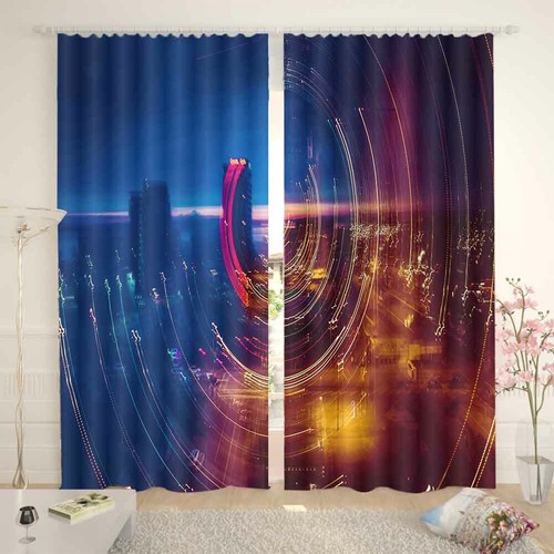Strange Sound Market 3D Blockout Photo Print Curtain Fabric Curtains Window - Imagen 4 de 10