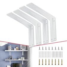 CLT White Shelf Bracket 6” Quarter Inch 1/5" Thick- Max Load 220 lb Industria...