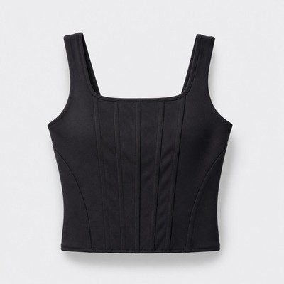 Express Body Contour Black Corset Tank Top - S
