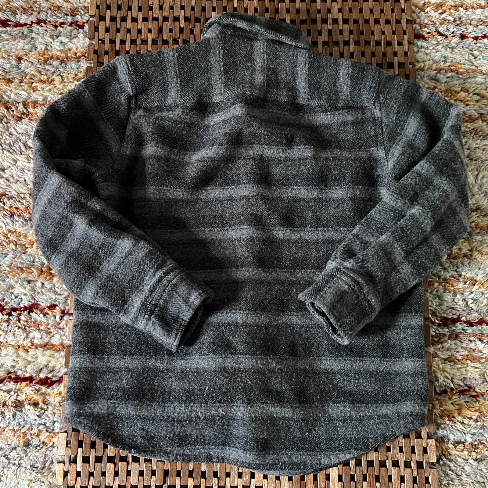 Pendleton Virgin Wool Snap Front Shirt Jacket Gre… - image 2