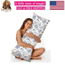 Silk Body Pillowcase with Hidden Zipper - 20x54 Inch Long Soft Pillow Cover f...