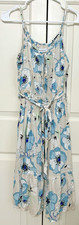 NWT Calvin Klein size 6 beige blue floral sleeveless fit & flare dress $119