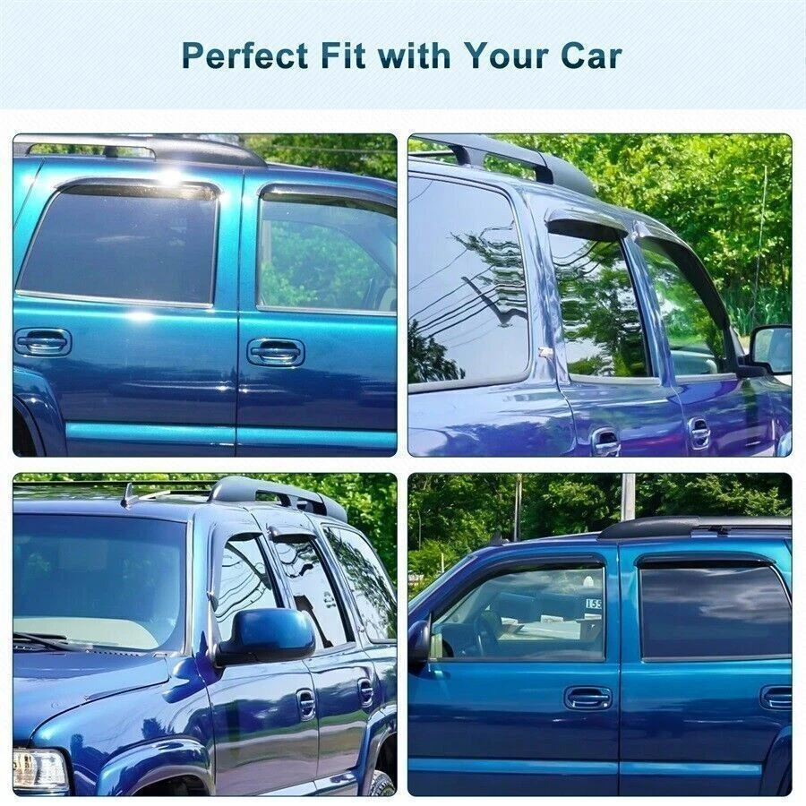 Para Chevy Tahoe/GMC Yukon 2000-2006 Visera de ventana Ventilación Lluvia Deflector de viento Foto 2 de 4