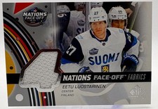 2025-26 SP Game Used Patch Nations Face-Off Fabrics Finland Eetu Luostarinen