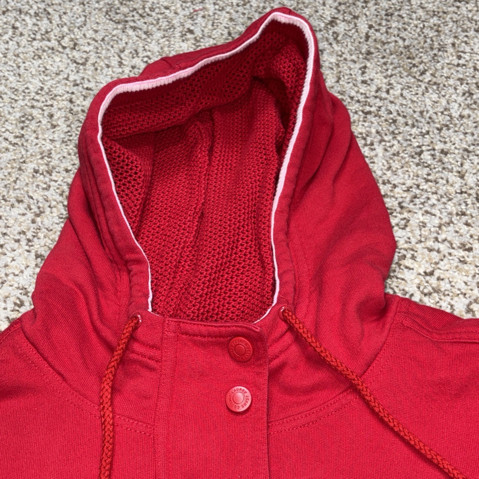 Vintage Ralph Lauren Red Full Zip Sweatshirt Women’s XL Lauren Jeans Co - View 6