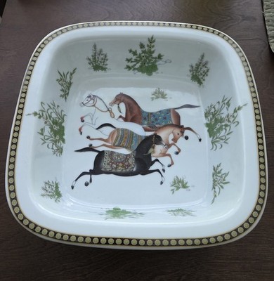 Horse And Hound Dancing Horses Porcelain Dish