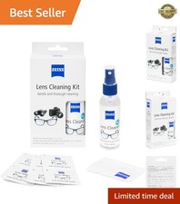 Complete Lens Cleaning Kit: 2oz Spray, 6 Wipes Microfiber Cloth - Travel Ready
