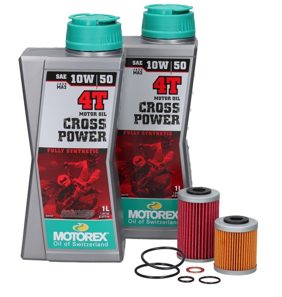 kmx24 ÖLwechsel Set Passt An KTM EXC SX SMR 00-07 Filter+Motorex Crosspower10W50-image