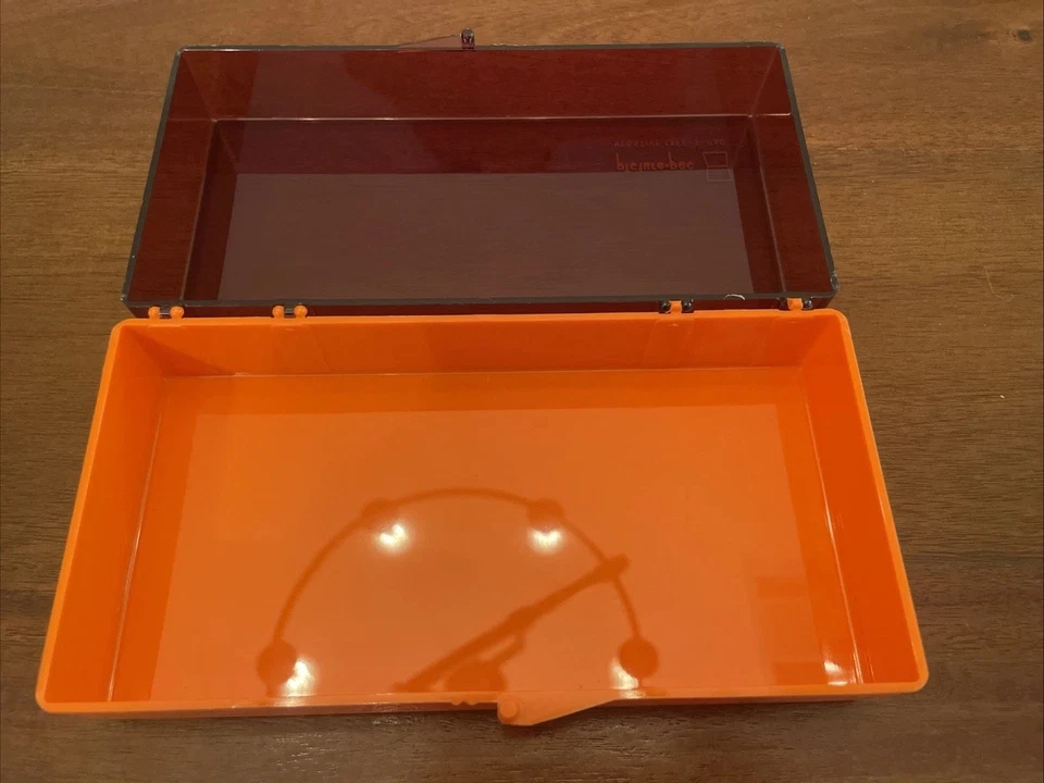 Almacenamiento negativo vintage Picture-pac Safe-t-pac plástico naranja Foto 2 de 4