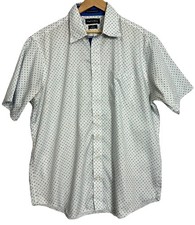 Paul Fredrick Button Up Shirt Short Sleeve Size 20 Men s Dot Classic 2ply Cotton