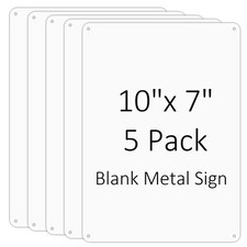 Blank Metal Signs- 5 Pack, 10x7 inches White Blank Sign, Heavy Duty Aluminum ...