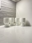 Vintage Set Of 4 Anchor Hocking Georgian Honeycomb Milk Glass Cups