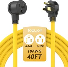 40FT 250V Welder Extension Cord 10 AWG NEMA 6-50P to 6-50R Power Extension Cord