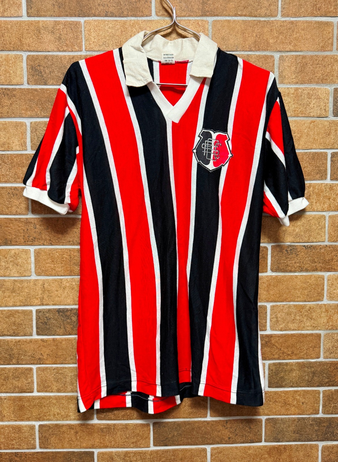 SANTA CRUZ BRAZIL 1980`S VINTAGE RETRO FOOTBALL SHIRT JERSEY SIZE 10 L BIGSHOW