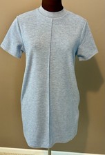 Steve Madden Womens Sweater Dress XS Blue Short Sleeve Crew Neck NEW Short Tunic