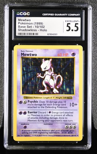 Mewtwo (Shadowless) graded CGC 5.5 for sale on eBay