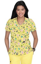 Koi Basics Scrub Top Women  s Leslie Sunny Snails Yellow Nursing Medical - XS