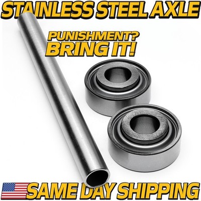 (1 Kit) Stainless Axle & Bearings for BadBoy Maverick-HD Rebel Rebel-X Revolt-X