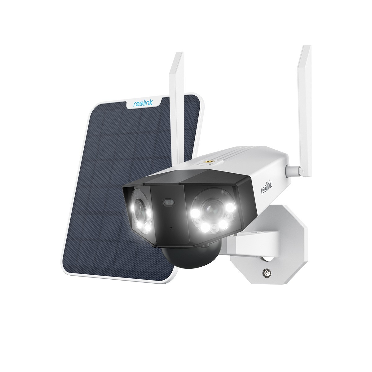 Reolink 4K Camera Surveillance,Deux Objectif 180° Angle,Duo 2+Panneau Solaire 6W