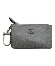 GUCCI Card Coin Case GG Keychain Gray 701070 Authentic From Japan