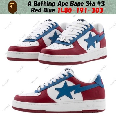 A Bathing Ape Bape Sta #3 Rot Blau 1L80-191-303 Herren Gr.