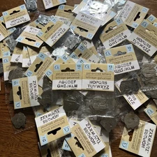 One set Galvanized Metal Letters 1" in Tall A-Z Full Alphabet Crafter’s Square