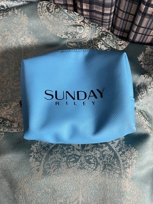 Sunday Riley Cosmetic Bag 4.5 X 6.5 X 3 Inches Blue NEW 
