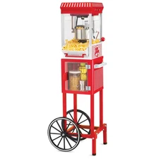 Vintage Collection 2.5 Oz. Red Oil Popcorn Machine with Cart