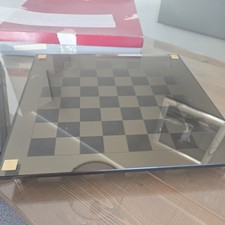 Schweres Schachspiel Aus Glas, Figuren Plexiglas