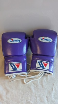 Profi 14oz Winning lila Boxhandschuhe aus Rindsleder