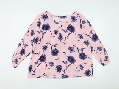 Bonmarché Damen rosa Blumen Bluse Größe 14