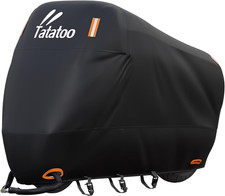 Motorcycle Cover Waterproof Outdoor, 300D Heavy Duty, UV  Rain Resistant, Windp