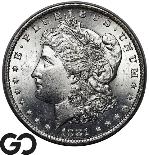 1881-O Morgan Silver Dollar Coin Blast White Gem BU++