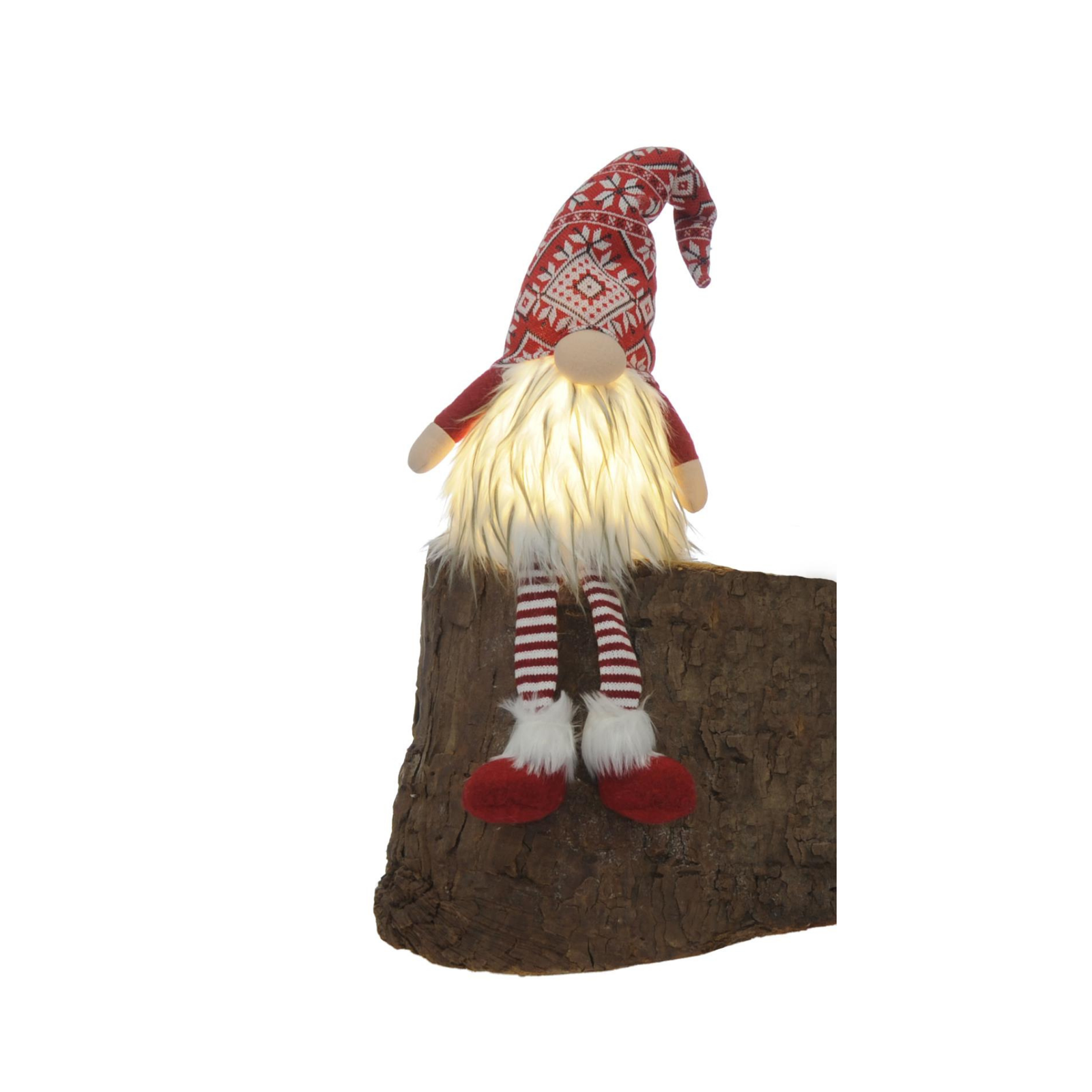 Christmas Decoration - Dangly Leg Skandi Lit Gonk 53cm (Battery Operated) - Red