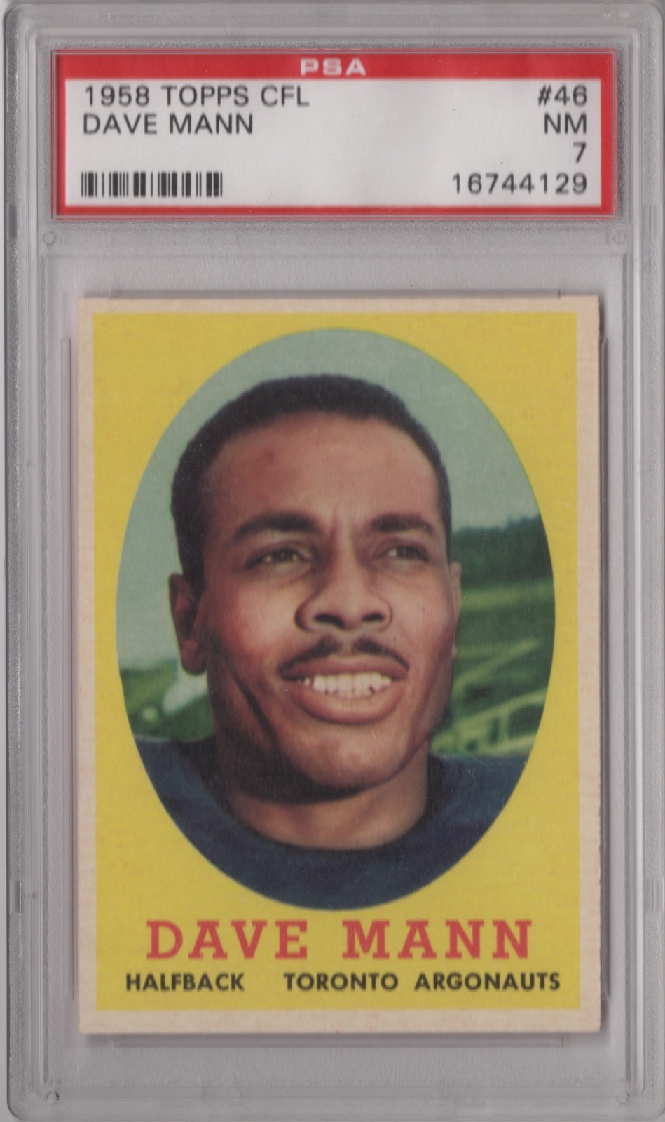Dave Mann 1958 Topps CFL PSA 7 NM Graded Card Toronto Argonauts #46
