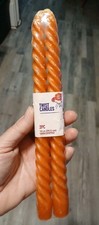 Orange Spiral Taper Candles 10" Pumpkin Color Twisted Candlesticks Unscented