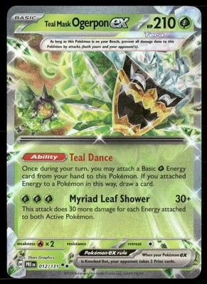 Teal Mask Ogerpon ex 012/131 Holo Double Rare Prismatic Evolutions Pokemon NM
