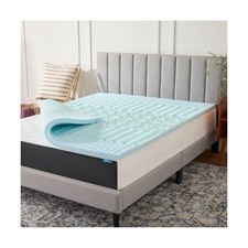 LUCID 2 Inch Gel Memory Foam Mattress Topper, Queen size 5 Zones