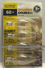 SYLVANIA 60W Double life 4 Pack 120volt 60B10CDLBL/4 10540 CANDELABRA